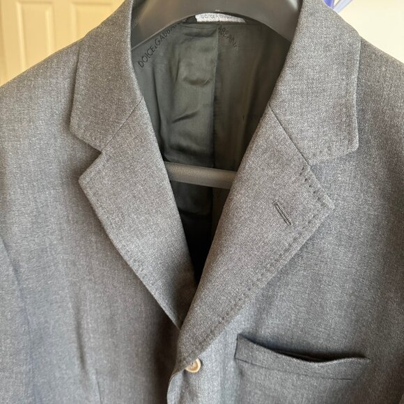 Dolce & Gabbana Blazer Mens Suit Coat Grey 3 Button Italian Wool D&G Jacket 42R - Picture 3 of 16